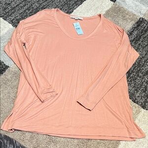 LOFT Petite long sleeved tee, peach, size LP NWT!